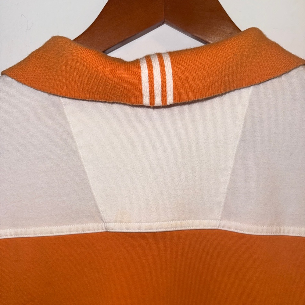 🧡 Adidas ClimaLite Orange & White Colorblock Polo Shirt – Men’s L - Picture 9 of 14